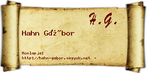 Hahn Gábor névjegykártya
